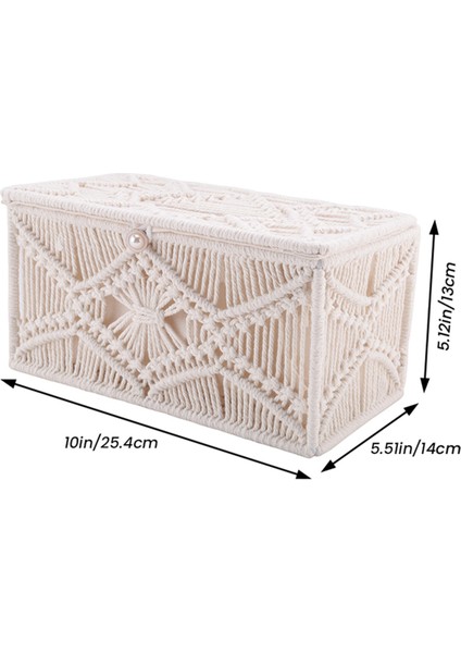 Doku Kutusu Kapağı Boho Dekor Dikdörtgen Kağıt Doku Tutucu ile Boncuk Tokası Makrame Peçete Dokuları Organizatör Ev Dekor (Yurt Dışından) fırsatları