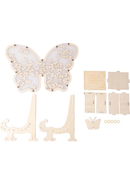 Beyaz Düğün Konuk Kitabı 40 Konuk Için Alternatif 200 Konuk&#39;a, Küçük Kelebekler ile Ahşap Kelebek Çerçevesi Bırakın (Yurt Dışından) fiyatları