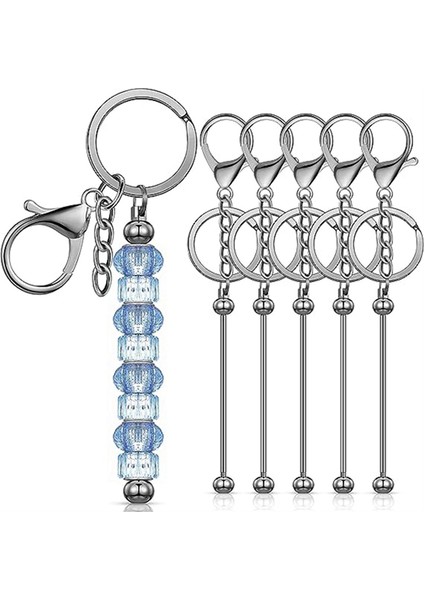 6 Adet Beadable Keychain Çubukları Boşluklar Boncuk Anahtarlık Metal Boncuklu Anahtarlık Dıy Kolye El Sanatları Mücevher Yapımı, Gun Gri (Yurt Dışından) fiyatları