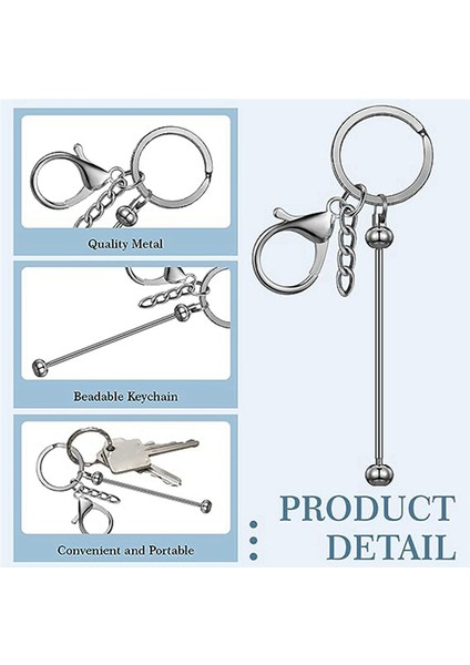 6 Adet Beadable Keychain Çubukları Boşluklar Boncuk Anahtarlık Metal Boncuklu Anahtarlık Dıy Kolye El Sanatları Mücevher Yapımı, Gun Gri (Yurt Dışından) modelleri