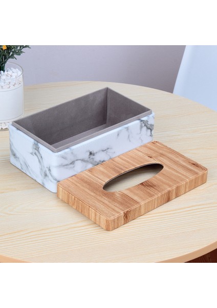 Dikdörtgen Mermer Pu Yüz Tahıl Doku Kutusu Kapak Peçete Tutucu Kağıt Havlu Dispenser Konteyner Ev Ofis Dekoru (Yurt Dışından) modelleri