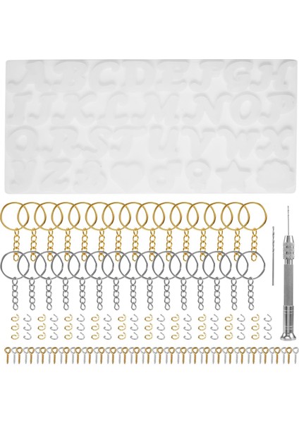 144PEECES Silikon Harf Reçine Kalıp Kiti Süslü Harf Dekorasyon Kalıp Epoksi Reçine Döküm Kalıp Reçine Anahtarlık Yapımı Seti (Yurt Dışından) fiyatları