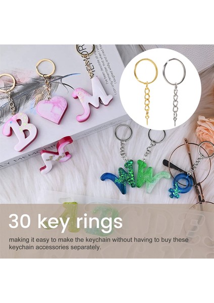 144PEECES Silikon Harf Reçine Kalıp Kiti Süslü Harf Dekorasyon Kalıp Epoksi Reçine Döküm Kalıp Reçine Anahtarlık Yapımı Seti (Yurt Dışından) indirimleri