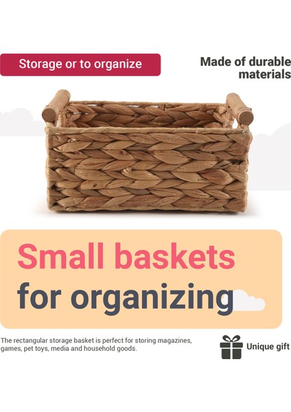 Banyo Düzenlemek Için Küçük Hasır Sepetler, Depolama Için Sümbül Sepetler, Ahşap Saplı Hasır Depolama Sepeti (Yurt Dışından) fırsatları