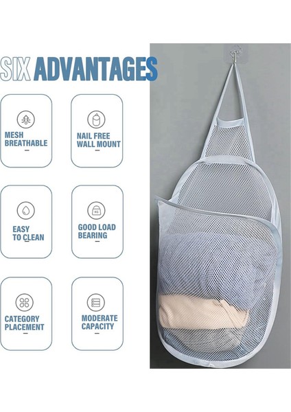 3 Adet Asılı Çamaşır Sepeti Katlanabilir Örgü Çamaşır Sepeti Kirli Keten Sepet Saplı Kapak Çamaşır Sepeti (Yurt Dışından) modelleri