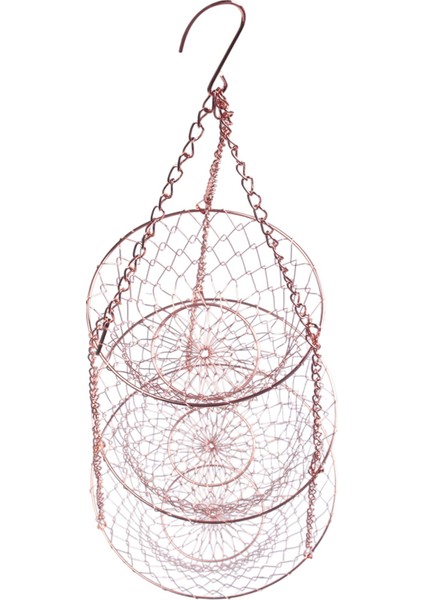 3 Katmanlı Meyve Sepeti, Sebze Mutfak Depolama Sepeti Zinciri Asma Alan Tasarruf Meyveleri, Bitkiler Depolama Sepeti (Bakır) (Yurt Dışından) modelleri