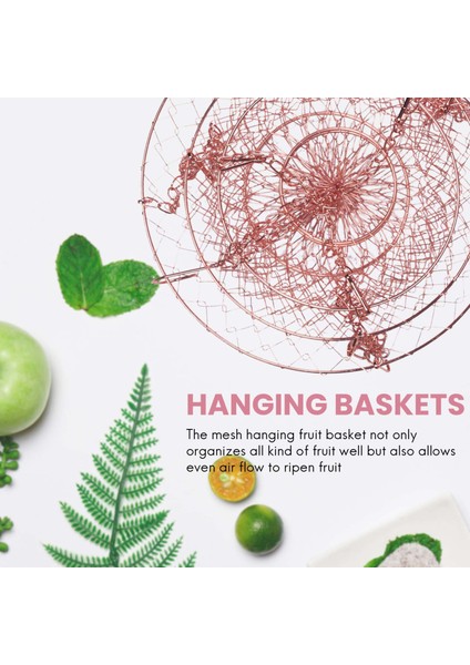 3 Katmanlı Meyve Sepeti, Sebze Mutfak Depolama Sepeti Zinciri Asma Alan Tasarruf Meyveleri, Bitkiler Depolama Sepeti (Bakır) (Yurt Dışından) fırsatları