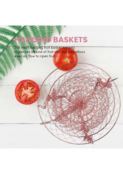 3 Katmanlı Meyve Sepeti, Sebze Mutfak Depolama Sepeti Zinciri Asma Alan Tasarruf Meyveleri, Bitkiler Depolama Sepeti (Bakır) (Yurt Dışından) indirimleri