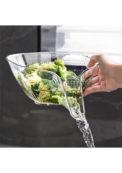 Mutfak Lavabosu Için Sepet Hunisi, Çok Fonksiyonlu Drenaj Sepeti Sebze Yıkama Sepeti Kuru ve Islak Ayırma A (Yurt Dışından)