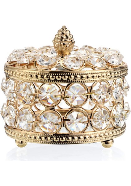 Kristal Aynalı Kutu Mücevher Gözetleme Organizatör Kutusu Ev Dekor Yüzük Küpe Kolye Depolama Sahibi Kaldırma Kutusu (Altın) (Yurt Dışından)