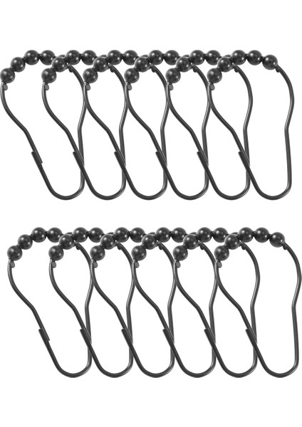 Duş Perdesi Kancaları Halkalar Metal Duş Perdesi Kancalar Banyo Için Duş Çubukları Için Perdeler 12 Siyah Set (Yurt Dışından) fiyatları