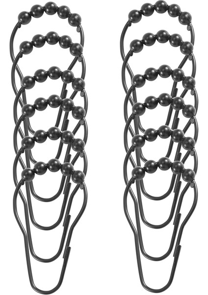 Duş Perdesi Kancaları Halkalar Metal Duş Perdesi Kancalar Banyo Için Duş Çubukları Için Perdeler 12 Siyah Set (Yurt Dışından) modelleri