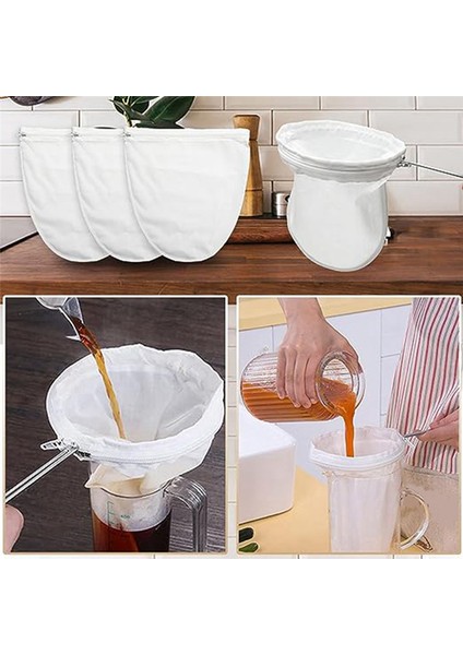 6 Süt Çayı Filtre Torbaları Ultrafine Örgü Filtre Torbaları Paslanmaz Çelik Tutamaçlı Çay Torbaları Filtre Kahve Çay Sütü (Orta) (Yurt Dışından) indirimleri