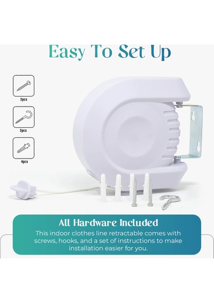 Geri Çekilebilir Çamaşır Ipi, Çamaşır Ipi Kapalı ve Dış Çamaşır Hattı Çift Çamaşır Ipi, 60 Inç (Yurt Dışından) fırsatları