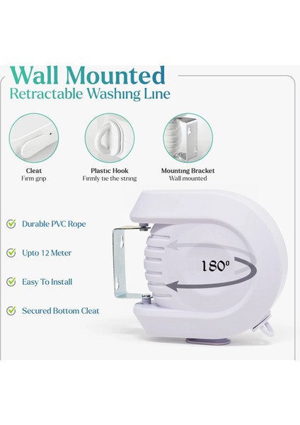 Geri Çekilebilir Çamaşır Ipi, Çamaşır Ipi Kapalı ve Dış Çamaşır Hattı Çift Çamaşır Ipi, 60 Inç (Yurt Dışından) indirimleri
