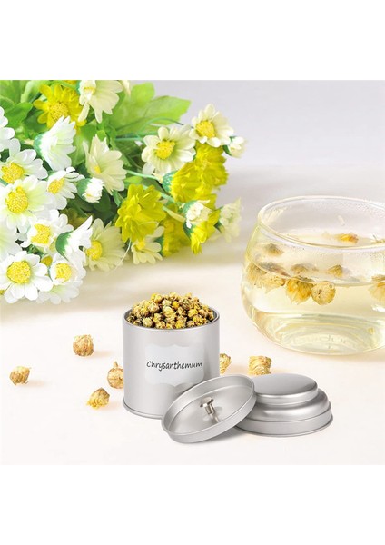 6pcs Çay Teneke Tenekeleri Hava Geçirmez Çift Kapak, Mini Teneke Kutu Kutusu ve Çay Için Küçük Yuvarlak Mutfak Kutuları (Gümüş) (Yurt Dışından) indirimleri