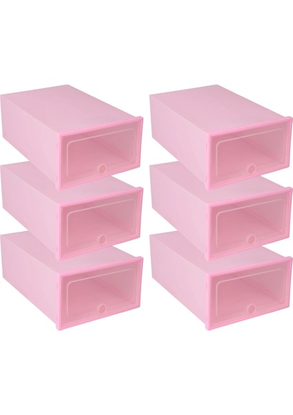 6 Parçalı Şeker Renkli Ayakkabı Kutusu, Şeffaf Plastik Ayakkabı Saklama Kutusu, Ayakkabı Dolabı Depolama Çekmecesi Dikdörtgen Pembe (Yurt Dışından) fiyatları