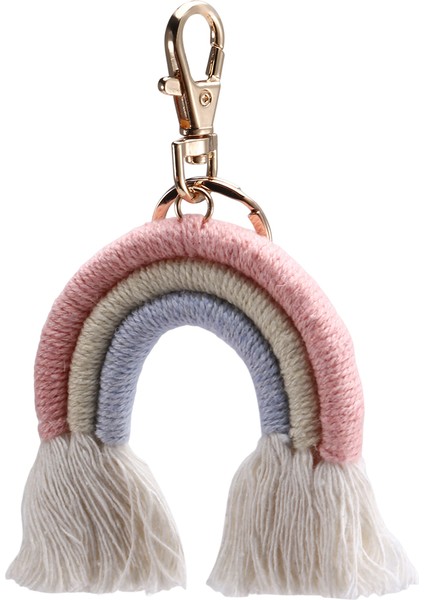 Kadınlar Için Dokuma Gökkuşağı Anahtarlıkları Boho El Yapımı Anahtar Tutucu Keyping Macram (Yurt Dışından)