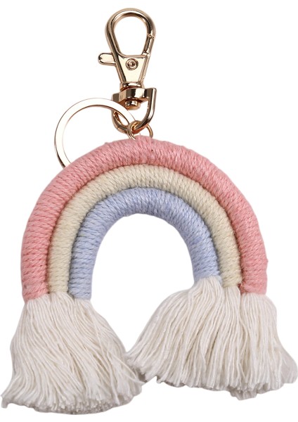 Kadınlar Için Dokuma Gökkuşağı Anahtarlıkları Boho El Yapımı Anahtar Tutucu Keyping Macram (Yurt Dışından) modelleri