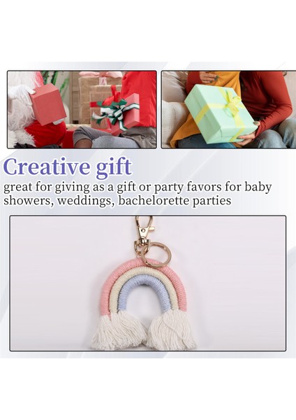 Kadınlar Için Dokuma Gökkuşağı Anahtarlıkları Boho El Yapımı Anahtar Tutucu Keyping Macram (Yurt Dışından) indirimleri