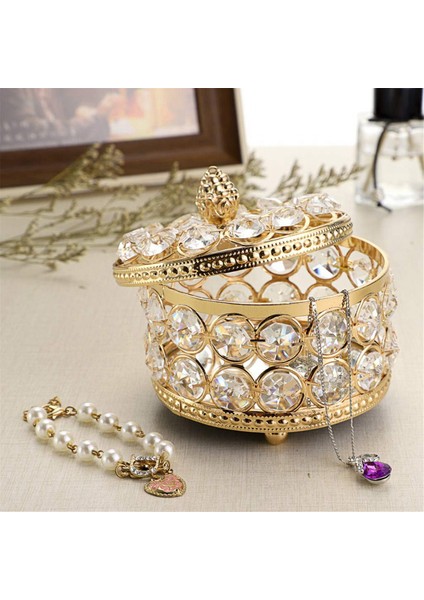Kristal Aynalı Kutu Mücevher Gözetleme Organizatör Kutusu Ev Dekor Yüzük Küpe Kolye Depolama Sahibi Kaldırma Kutusu (Altın) (Yurt Dışından) indirimleri