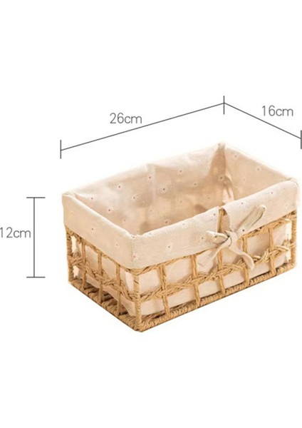 Hasır Depolama Sepeti El Dokuma Kağıt Ip Dekoratif Dikdörtgen Hasır Sepet Küp Saklama Kutusu C C (Yurt Dışından) fiyatları