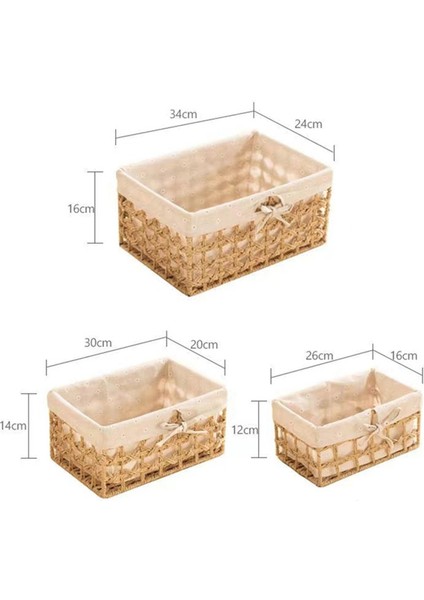 Hasır Depolama Sepeti El Dokuma Kağıt Ip Dekoratif Dikdörtgen Hasır Sepet Küp Saklama Kutusu C C (Yurt Dışından) modelleri