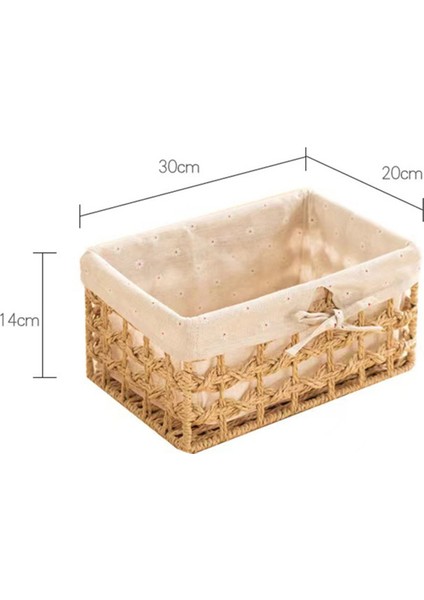 Hasır Depolama Sepeti El Dokuma Kağıt Ip Dekoratif Dikdörtgen Hasır Sepet Küp Saklama Kutusu C C (Yurt Dışından) fırsatları