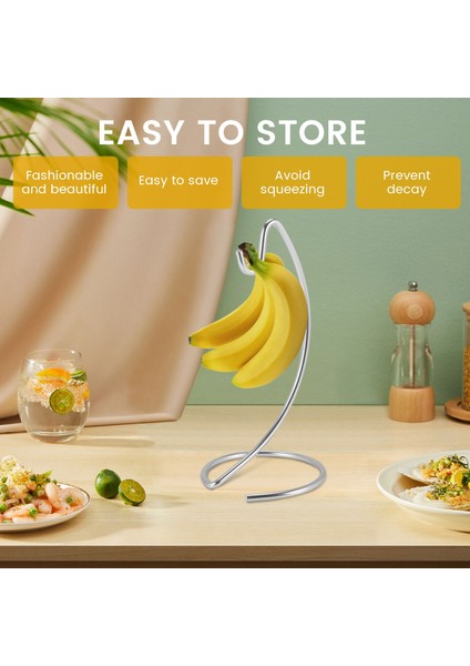 Muz Tutucu Modern Muz Askı Ağacı Stand Kancası Mutfak Tezgahı Muz Stand, B (Yurt Dışından) indirimleri