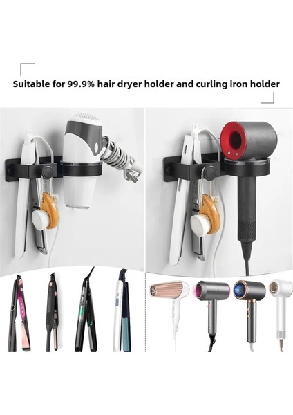 Saç Kurutucu Standı Duvara Monte Banyo Saç Düzleştirici Depolama Rafı Saç Araçları Depolama Rafı Banyo Saç Kurutma Makinesi Standı (Yurt Dışından) indirimleri