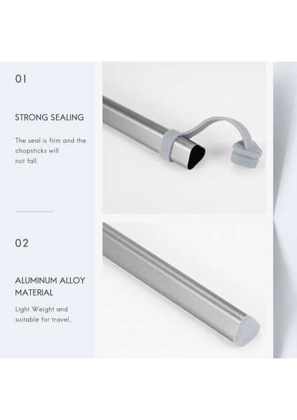 Yemek Çubukları Depolama Tüpleri Titanyum Çubukları Için Alüminyum Alaşım Kutusu Kasa Çubuklar Gri (Yurt Dışından) modelleri