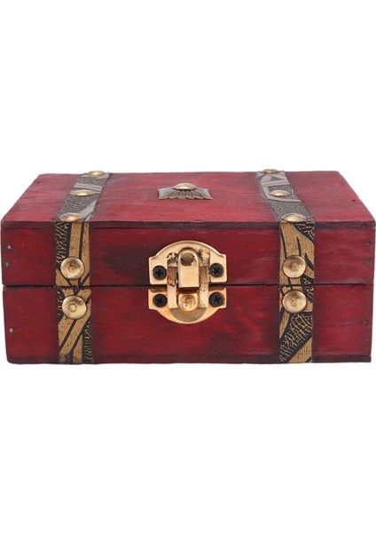 Vintage Ahşap Hazine Göğüs Depolama Kutusu Kilit Organizatör Kılıf Katlanabilir Mini Küçük Ahşap Ev Dekor Kap Konteyner Biblo Mücevher Kutusu (Yurt Dışından)