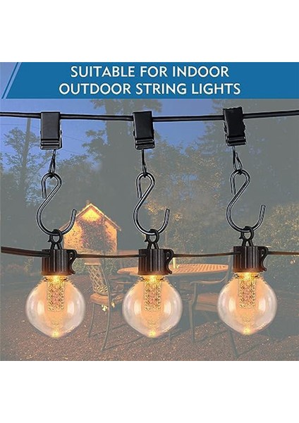 Dize Işık Klipleri Asma Kancalar: 100 Paket Asma Işıklar Klip Ağır Hizmet Metal Dize Partisi Işık Hook Noel Dekoru (Yurt Dışından) fırsatları