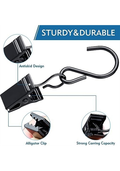 Dize Işık Klipleri Asma Kancalar: 100 Paket Asma Işıklar Klip Ağır Hizmet Metal Dize Partisi Işık Hook Noel Dekoru (Yurt Dışından) indirimleri