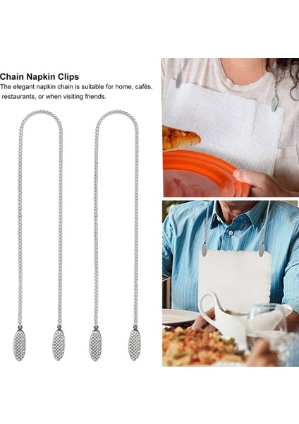 4 Adet Peçete Zinciri Peçete Tutucu Peçete Klipsleri Zincir Esnek Kordon Boyun Kayışı Yaşlılar Için Yaşlı Yetişkinler Çocuklar (Yurt Dışından) indirimleri