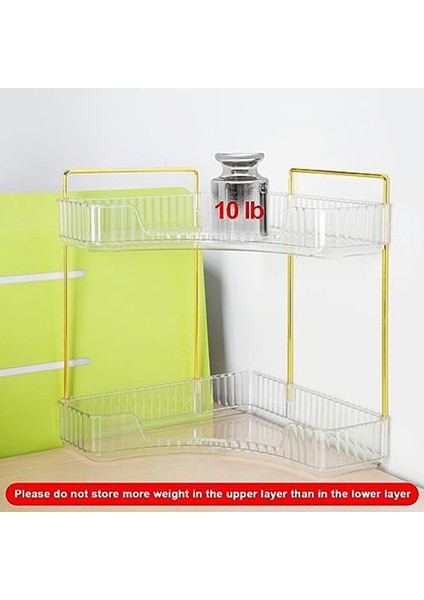 2 Katmanlı Banyo Sayacı Organizatör, Çok Fonksiyonlu Köşe Banyo Organizatör Tezgahı, Makyaj Organizatör Parfüm B (Yurt Dışından) indirimleri