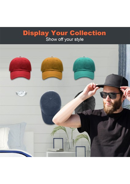 Beyzbol Şapkaları Için 16 Adet Yapışkan Şapka Kancaları, Güçlü Şapka Organizatörü, Minimalist Şapka Ekranı, Duvar Için Şapka Askıları (Beyaz) (Yurt Dışından) indirimleri