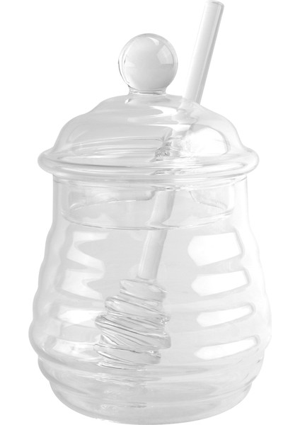 Cam Bal Kavanozu Yüksek Borosilikat Cam Mutfak Kepçe ve Kapak Depolama Kavanoz Konteyneri ile Kavanozlu Tencere 250ML (Yurt Dışından)