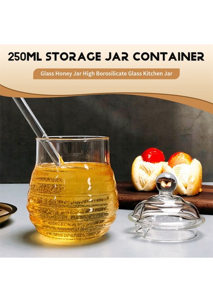 Cam Bal Kavanozu Yüksek Borosilikat Cam Mutfak Kepçe ve Kapak Depolama Kavanoz Konteyneri ile Kavanozlu Tencere 250ML (Yurt Dışından) fırsatları