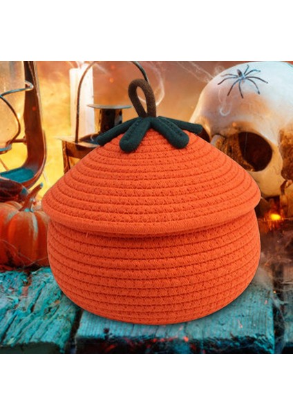 Cadılar Bayramı Toz Geçirmez Kabak Dokuma Sepeti Kapak Masaüstü Depolama Sepeti Kozmetik Sunruklar Atıştırmalık Depolama Sepeti (Yurt Dışından) fırsatları