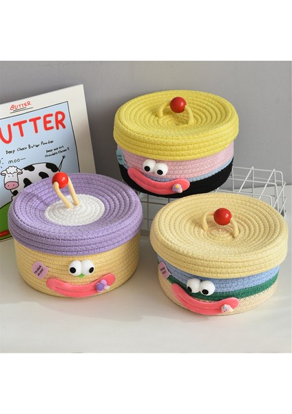 Masaüstü Depolama Sepeti Kapaklı Atıştırmalık Saklama Kutusu Sehpa Oturma Odası Yün Oyuncak Depolama Sepeti C (Yurt Dışından) fiyatları