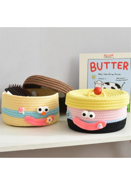 Masaüstü Depolama Sepeti Kapaklı Atıştırmalık Saklama Kutusu Sehpa Oturma Odası Yün Oyuncak Depolama Sepeti C (Yurt Dışından) fırsatları