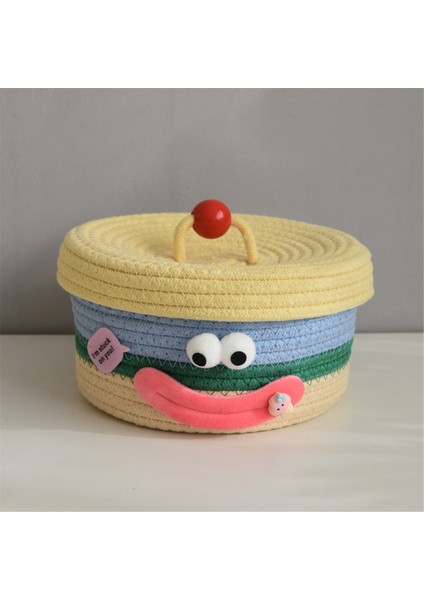 Masaüstü Depolama Sepeti Kapaklı Atıştırmalık Saklama Kutusu Sehpa Oturma Odası Yün Oyuncak Depolama Sepeti C (Yurt Dışından) indirimleri