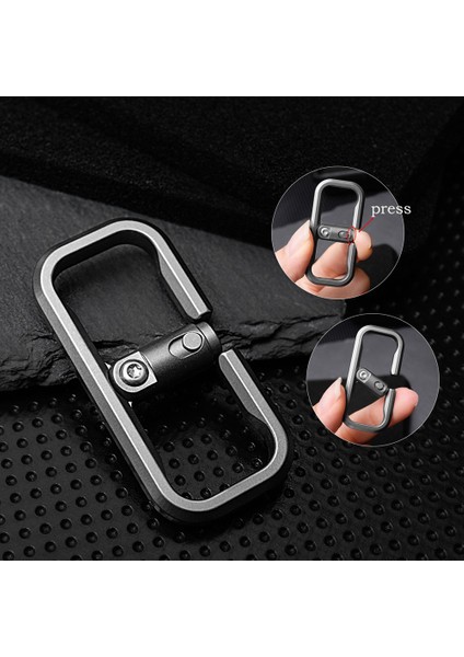 Titanyum Alaşım Pres Kilit Pozisyon Anahtarlık Hızlı Bırakma Araba Keychain Cowhide Kolye Edc Gadget Hediyesi Erkekler (Yurt Dışından) fırsatları