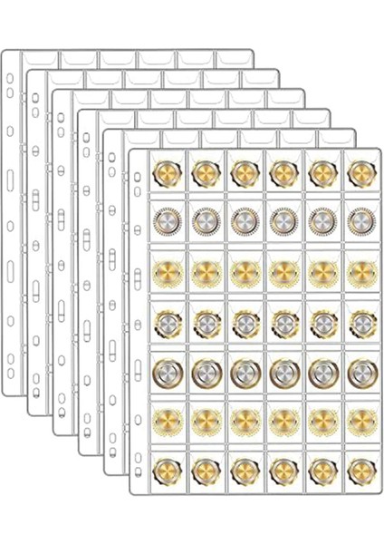 6sheets Para Toplama Sayfaları Koleksiyoncular, Madeni Para Sayfaları, Dolar Fatura Damgası Için, Sayfa Başına 42 Cep Telefonu/toplamda 252 Cep (Yurt Dışından)