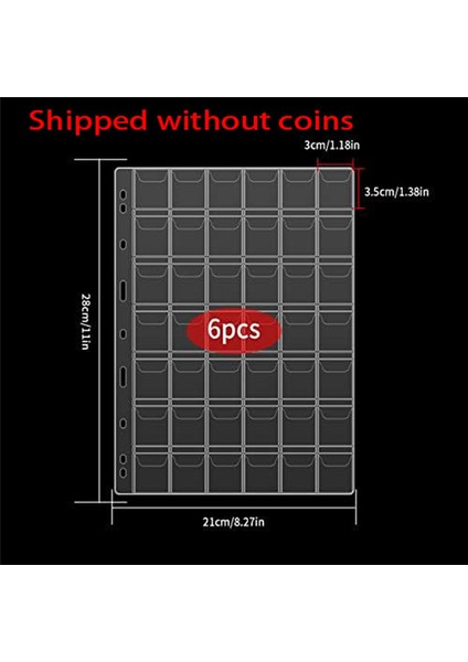 6sheets Para Toplama Sayfaları Koleksiyoncular, Madeni Para Sayfaları, Dolar Fatura Damgası Için, Sayfa Başına 42 Cep Telefonu/toplamda 252 Cep (Yurt Dışından) modelleri