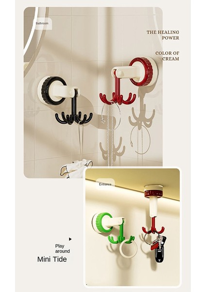 Altı-Claw Hook Çok Fonksiyonlu Spatula Kaşık Kitchenware Depolama Rafı Retro Emme Kupası Dikişsiz Duvar Asılı Siyah (Yurt Dışından) indirimleri