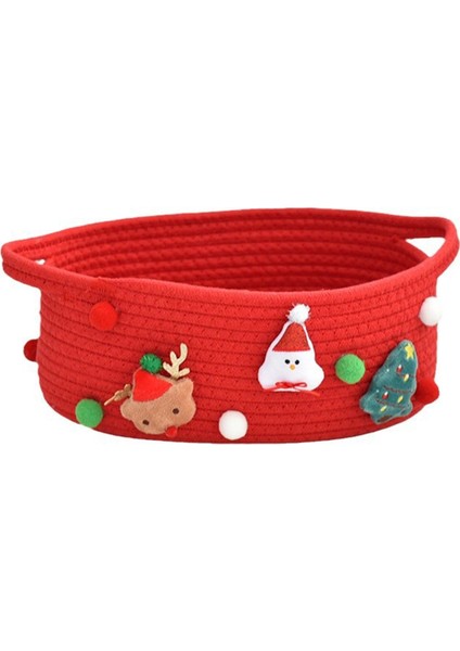 Hediye Sepetleri Küçük Pamuk Halat Sepetleri Depolama Oyuncak Atıştırmalık Sepetleri Kırmızı (Yurt Dışından)