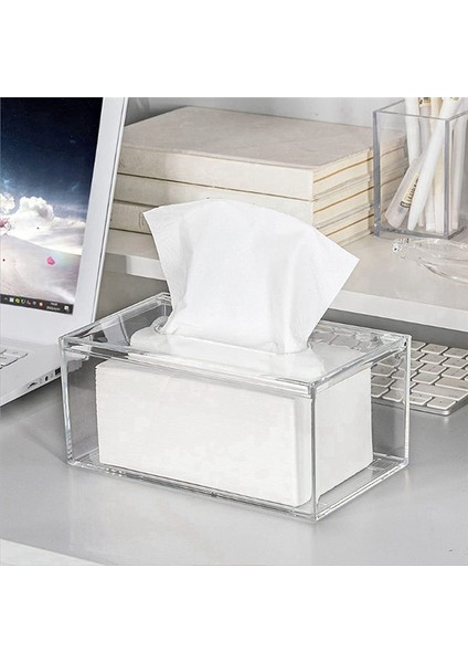 Akrilik Doku Kutusu Ofis Için Dikdörtgen Şeffaf Doku Kutusu, Ev Banyo Restoran Lavabo Durumları (Yurt Dışından) indirimleri