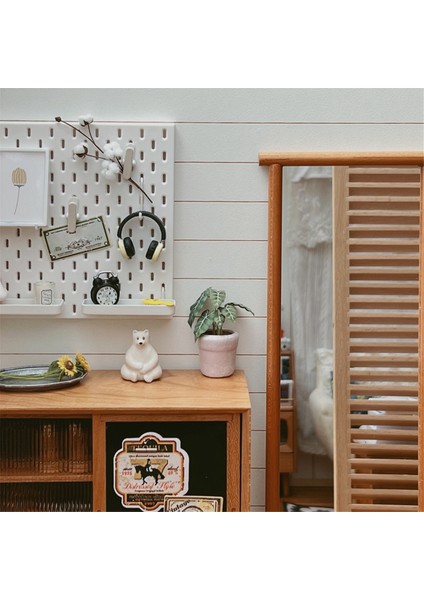 Minyatür Mobilya Dekorasyon Ürünleri Delikli Tahta Duvar Rafı Diy Depolama Ekran Mobilya Aksesuarları Beyaz (Yurt Dışından) fırsatları